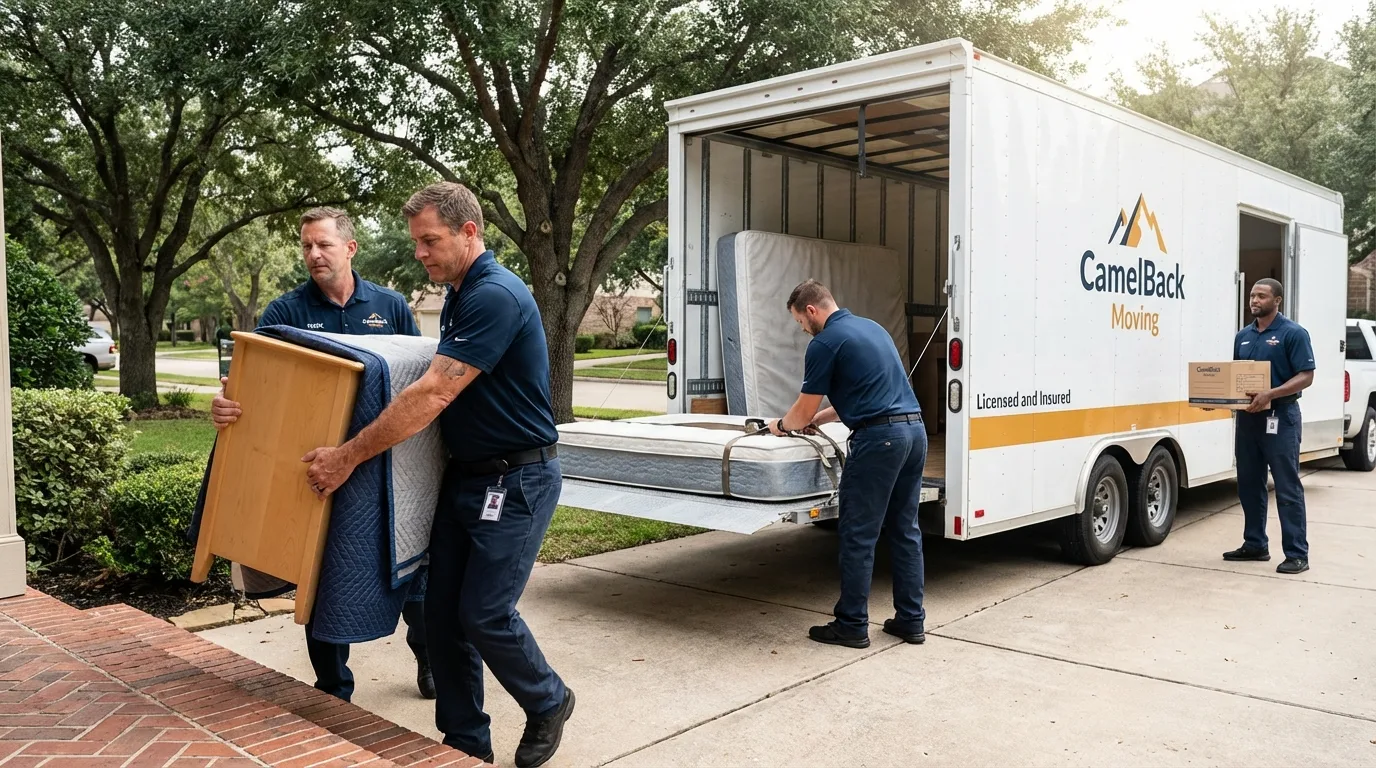 Crew loading residential truck for cross-state move from Fort Montgomery, NY