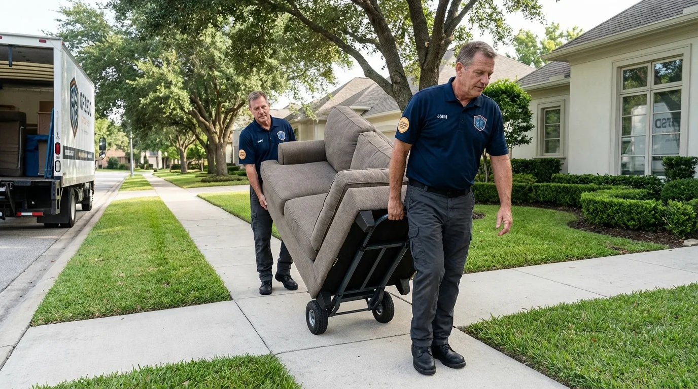 Local residential moving crew loading furniture in Fort Montgomery, NY