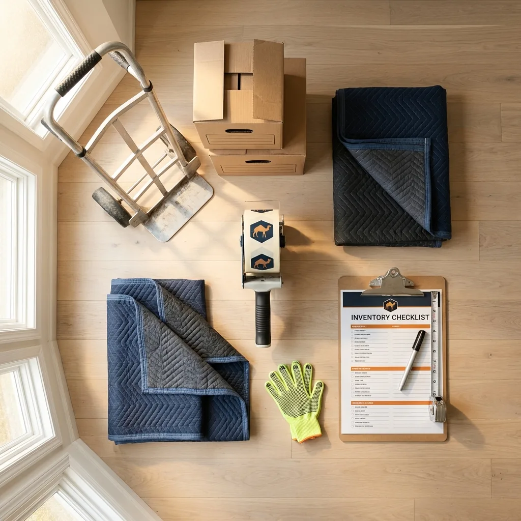 Professional moving supplies and packing materials layout for Fort Montgomery residential relocations